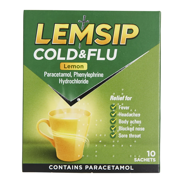 Lemsip Cold & Flu Lemon Sachets 10