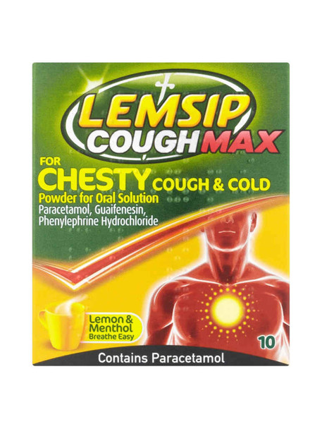 Lemsip Cough Max for Chesty Cough & Cold Lemon 10 Sachets