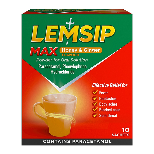 Lemsip Max Honey & Ginger Sachets 10