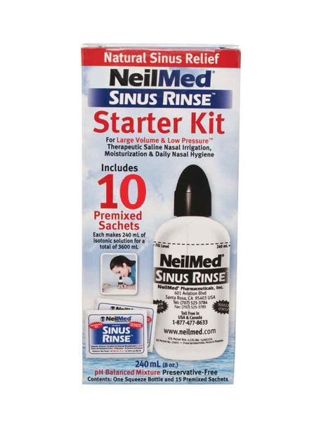 NeilMed Sinus Rinse Starter Kit with 10 Packets