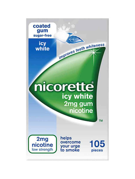 Nicorette Icy White 2mg Gum 105 Pack