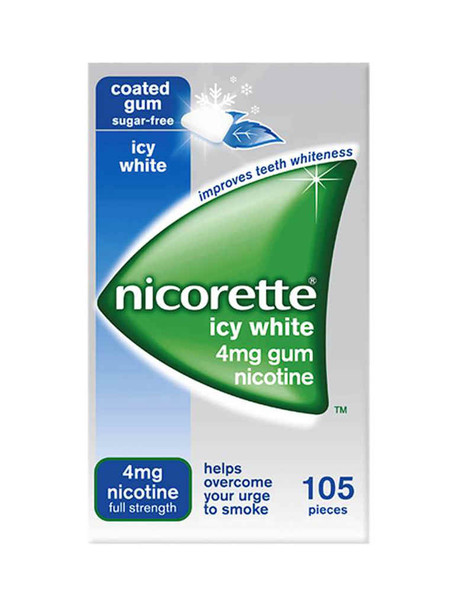 Nicorette Icy White 4mg Gum 105 Pack
