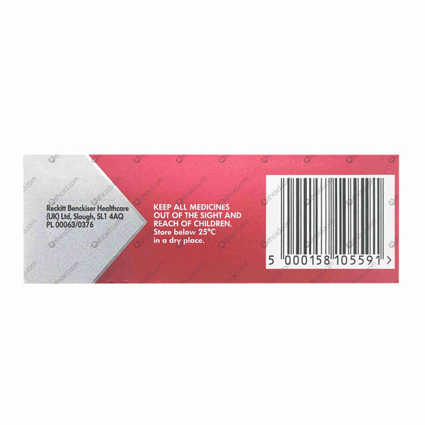 Side1: Nurofen Plus Tablets Packaging Side Panel - Details Including Manufacturer Address, Storage Instructions, Product Licensing Information and a Barcode Dislpayed.