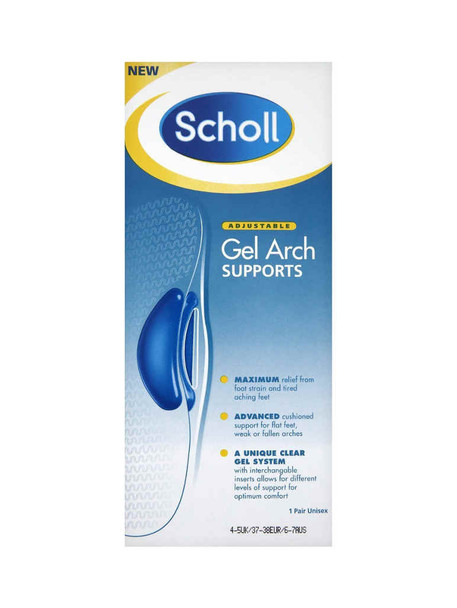 Scholl Adjustable Gel Arch Supports Shoe Sizes UK4-5 1 Pair