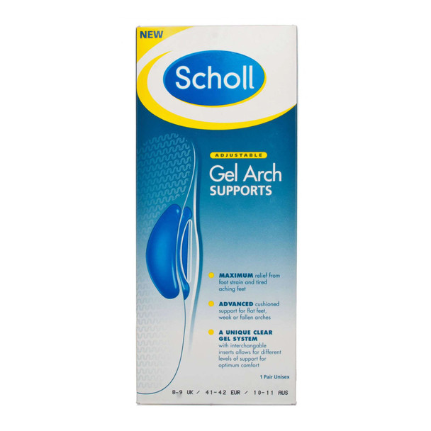 Scholl Adjustable Gel Arch Supports Shoe Sizes UK8-9 1 Pair
