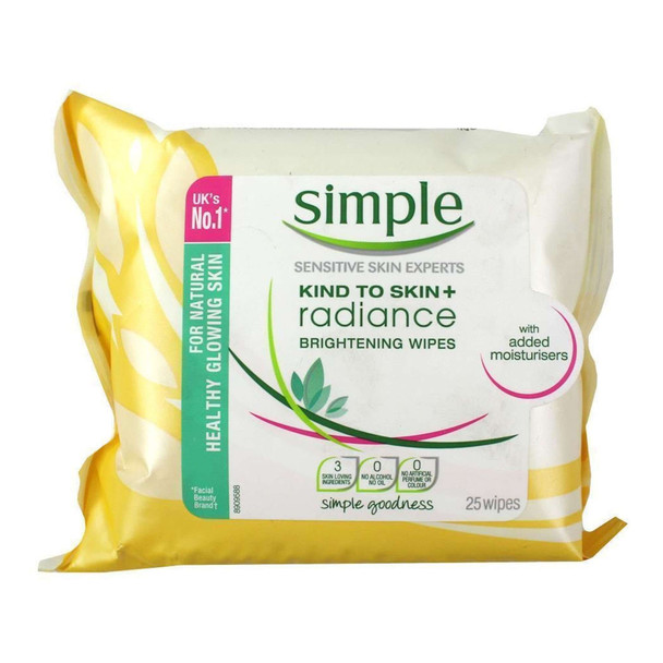 Simple Kind To Skin Radiance Brightening 25 Wipes