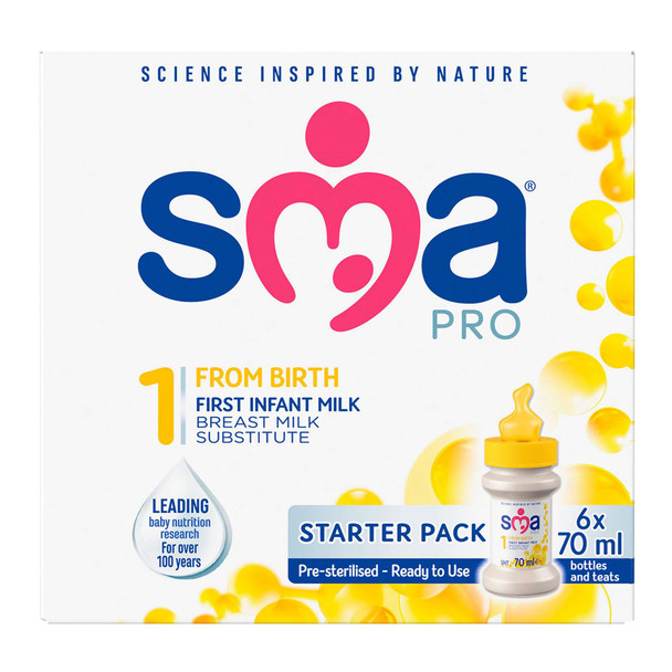 SMA First Infant Milk from Birth 6 x 100ml Starter Pack