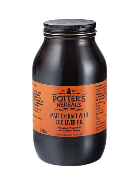 Potters Malt Extract Cod Liver Oil with Butterscotch 650g