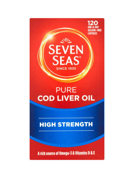 Seven Seas Pure Cod Liver Oil High Strength 120 Capsules