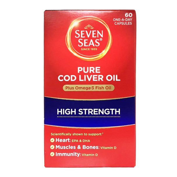 Seven Seas Pure Cod Liver Oil High Strength 60 Capsules