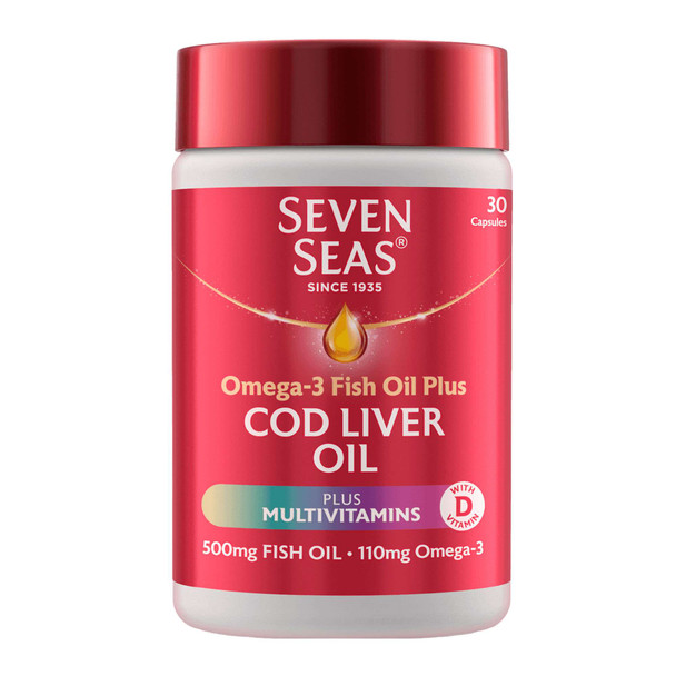 Seven Seas Pure Cod Liver Oil Plus A-Z Multivitamins 30 Capsules