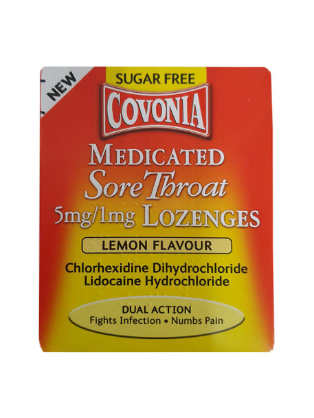 Covonia Medicated Sore Throat Lemon Flavour 36 Lozenges