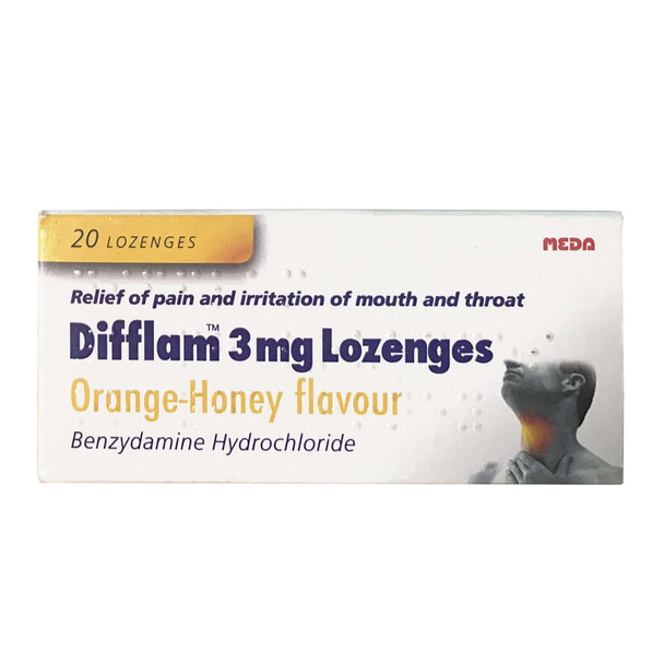 Difflam 3mg Orange Honey 20 Lozenges