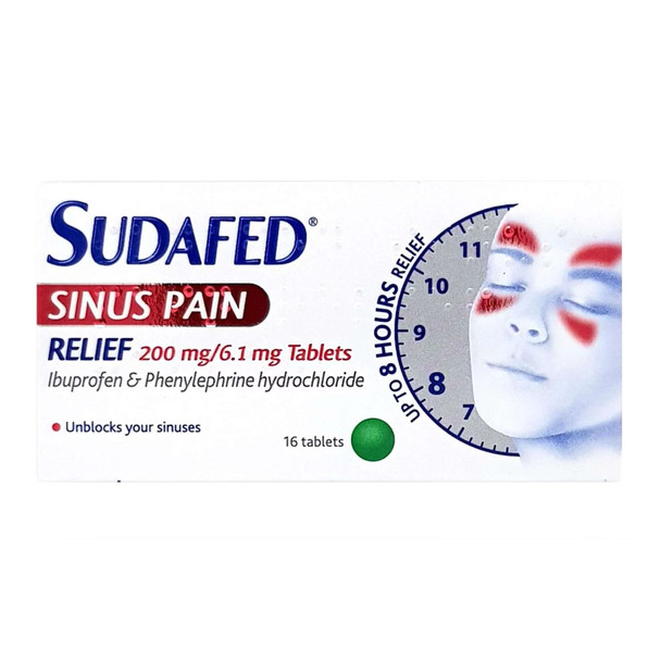 Sudafed Sinus Pain Relief 16 Tablets