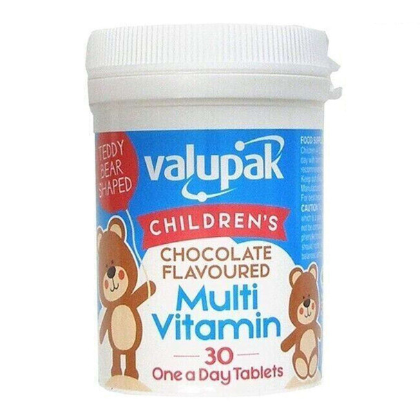 Valupak Childrens Chocolate Flavoured Multi Vitamin 30 Tablets
