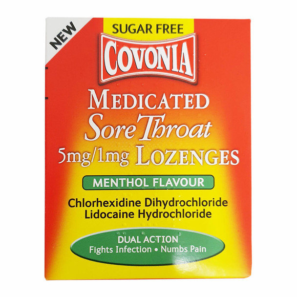 Covonia Medicated Menthol Sugar Free 36 Lozenges