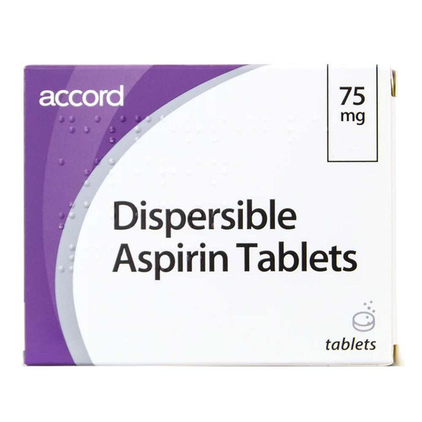 Accord Dispersible 75mg Aspirin 100 Tablets