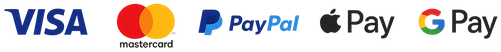 Accepted payments: Visa, Mastercard, PayPal, Apple Pay, Google Pay