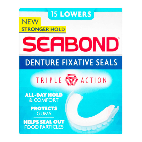 Seabond Original Denture Fixative Seals 15 Lowers withaid