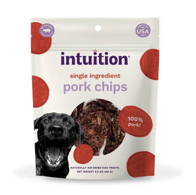 Intuition Single Ingredient Pork Chips Naturally Air-Dried Dog Treats 3.5 oz