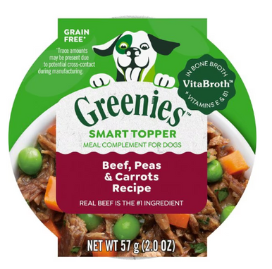 Greenies Smart Topper Wet Mix-In Topper Beef, Peas & Carrots Recipe for Dogs 2 oz