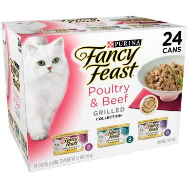Fancy Feast Grilled Poultry & Beef Feast Variety Pack Canned Cat Food 24 ct