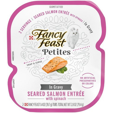 Fancy Feast Petites Seared Salmon Entree with Spinach in Gravy Wet Cat Food