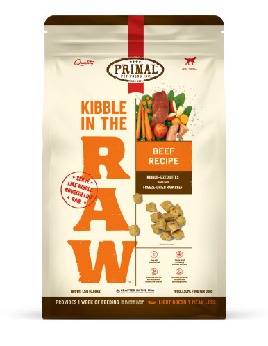Primal Kibble in the Raw Beef Recipe Adult Dog Food