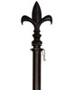 Black Metal Fleur de Lis Flag Pole 01033
