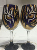 Hand-Painted Tiger Eye Wine Glass