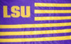LSU 3x5 Sleeve Applique Nylon Striped Flag