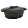 Cajun Classic - 4 Qt Oval Cast Iron Casserole Pot Pre-Seasoned 