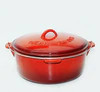 Cajun Classic - 2 Qt Enamel Coated Cast Iron Dutch Oven - Red 