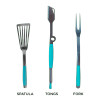 TOADFISH - Ultimate Grill Set with Case (Tongs/Fork/Spatula) - Teal