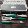 TOADFISH - Ultimate Grill Set with Case (Tongs/Fork/Spatula) - Teal