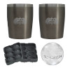 TOADFISH - Non-Tipping 10oz Rocks Tumbler w/ice tray (Set of 2) - Graphite 