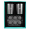 TOADFISH - Non-Tipping 10oz Rocks Tumbler w/ice tray (Set of 2) - Graphite 