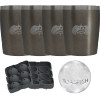 TOADFISH - Non-Tipping 10oz Rocks Tumbler w/ice tray (Set of 4) - Graphite 