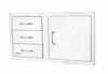 Bull 38" Door/Drawer Combo (Triple Drawer) w/ Reveal