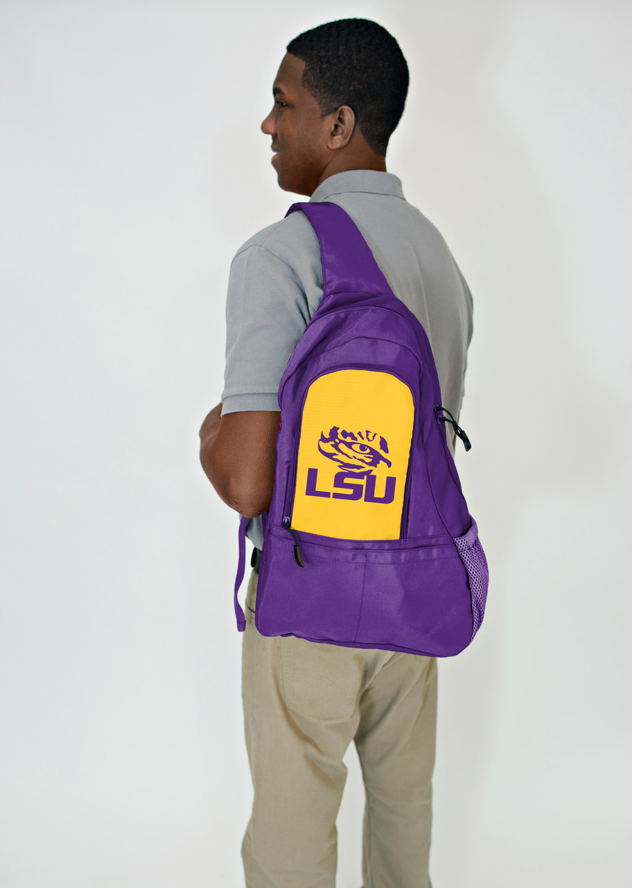 LSU Sideline Sling Diaper Bag Goodwood Hardware
