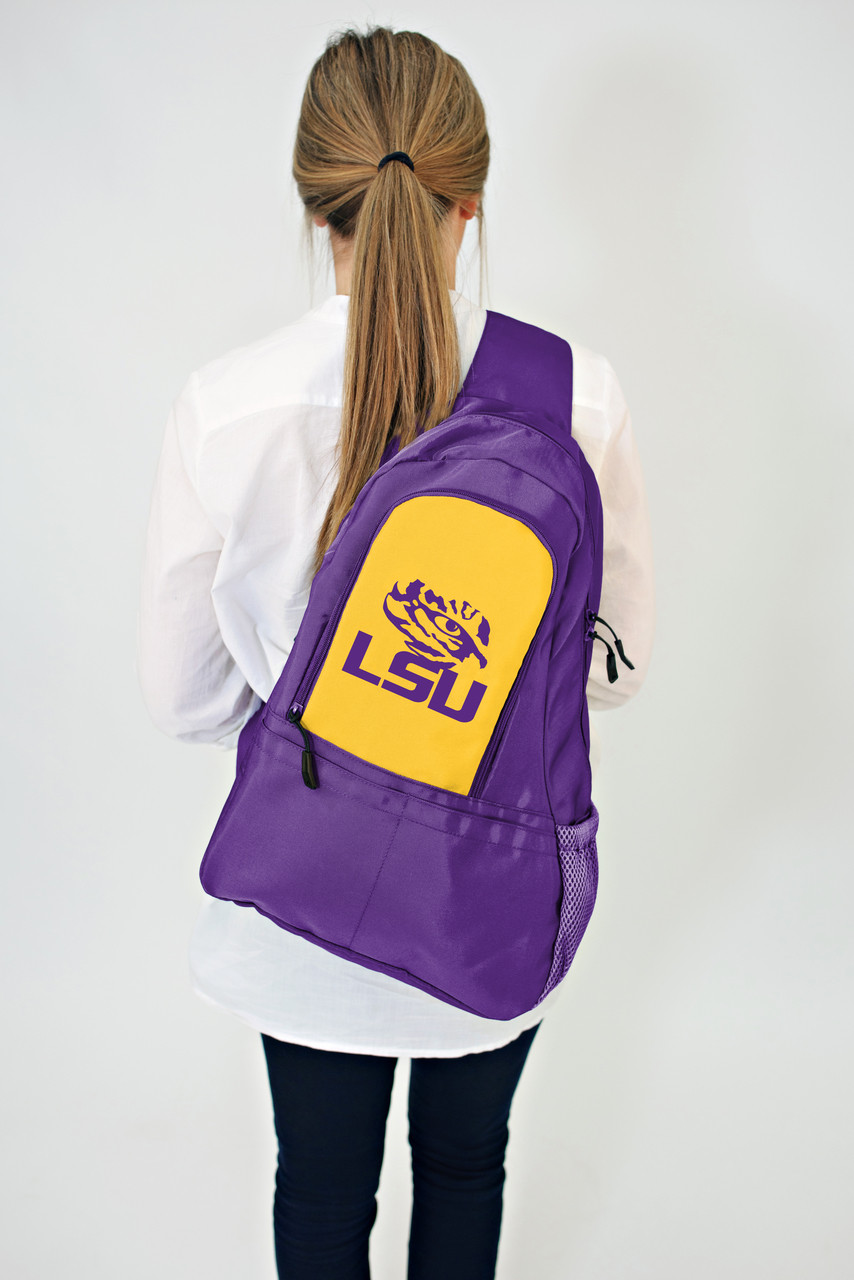 LSU Sideline Sling Diaper Bag Goodwood Hardware