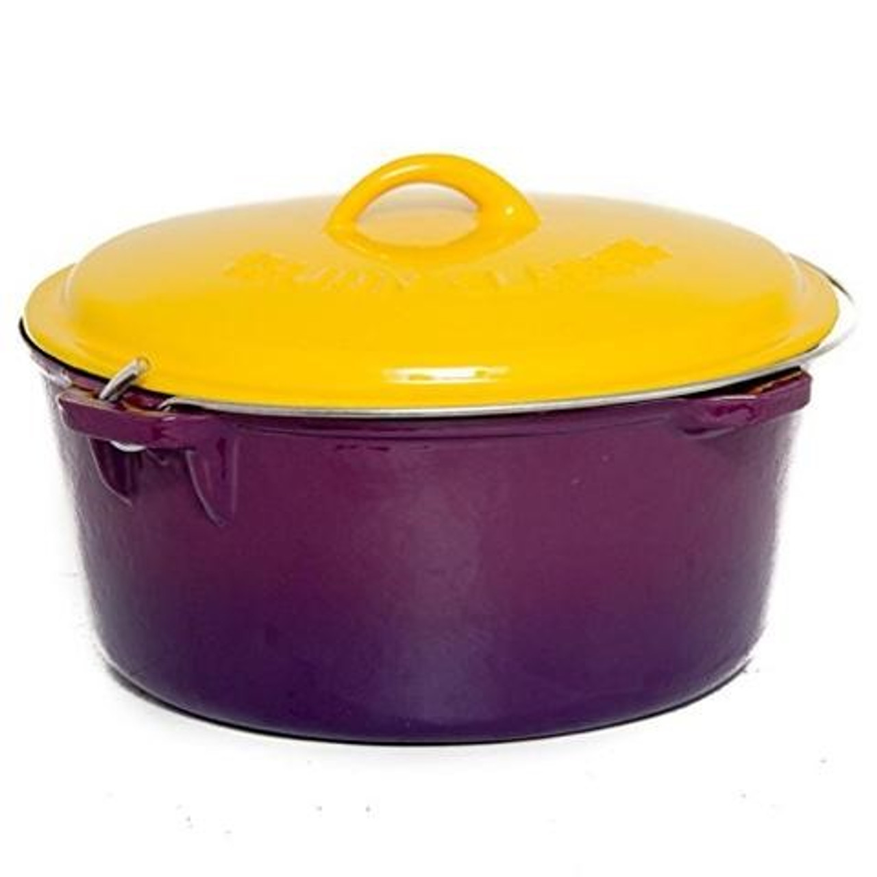 23cm Purple Seafood Dutch Oven Enameled Cast Iron Soup Pot With