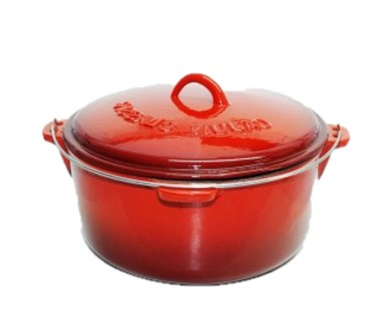 Lodge Cast Iron 4 Quart Enameled Cast Iron Dutch Oven, Red 