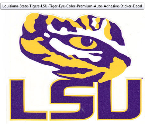 LSU Colored Tiger Eye Decal