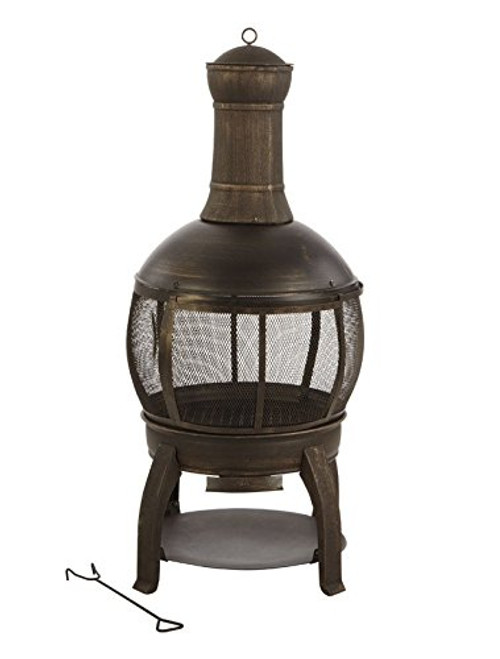 Living Accents Chimenea Fire Pit 47 in. H x 22 in. W Cast Iron/Steel Living Accents Chimenea Fire Pit 47 in. H x 22 in. W Cast Iron/Steel