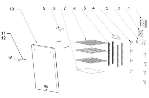 13709 Top Right Hinge for Bull Premium Refrigerator (Model 13700)