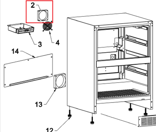 12106 Evaporator Fan for Bull Premium Double Drawer Refrigerator Model # 17400 12106 Evaporator Fan for Bull Premium Double Drawer Refrigerator Model # 17400