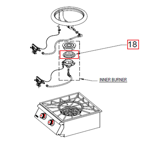 96127 Bull Power Burner Inner Burner Venturi Tube Cap