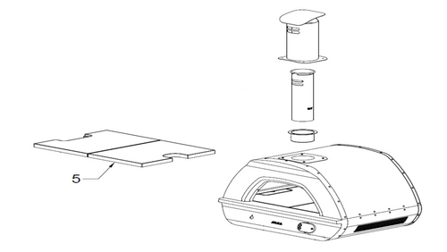 69555 Bull Dual Fuel Pizza Oven Right Cordierite Stone