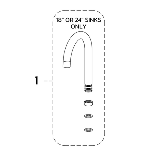 12522 Replacement Faucet Assembly for Bull Dual Mount 18" & 24" Sinks